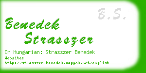 benedek strasszer business card